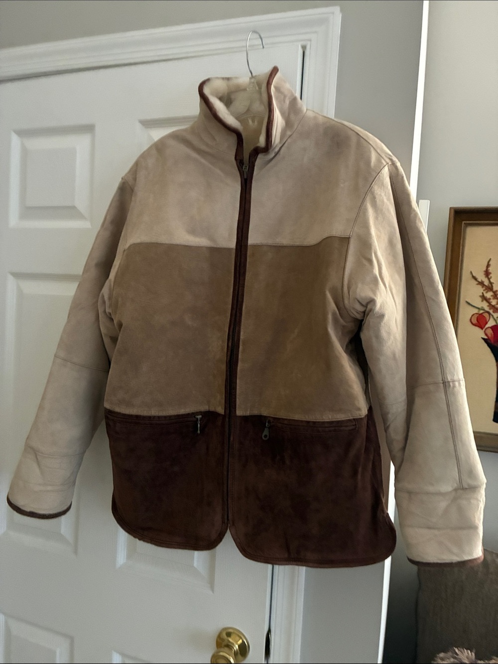Beautiful Reversible Sherpa Coat Like New!! Size M